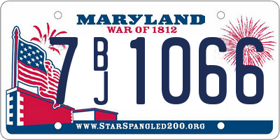MD license plate 7BJ1066
