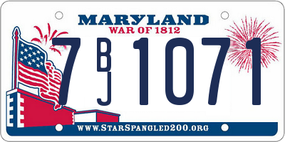 MD license plate 7BJ1071