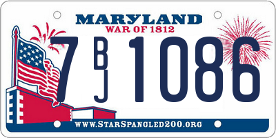 MD license plate 7BJ1086