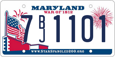 MD license plate 7BJ1101