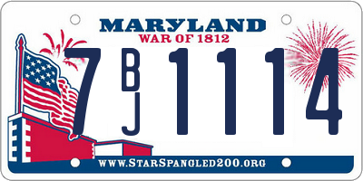 MD license plate 7BJ1114
