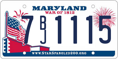 MD license plate 7BJ1115