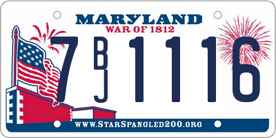 MD license plate 7BJ1116