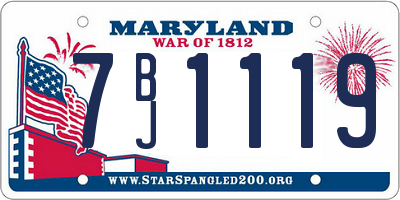 MD license plate 7BJ1119