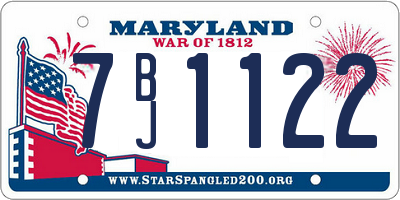 MD license plate 7BJ1122