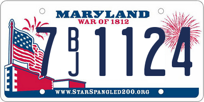 MD license plate 7BJ1124