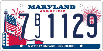 MD license plate 7BJ1129