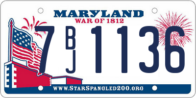 MD license plate 7BJ1136