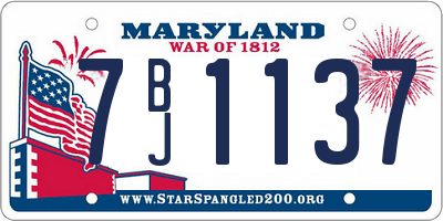 MD license plate 7BJ1137