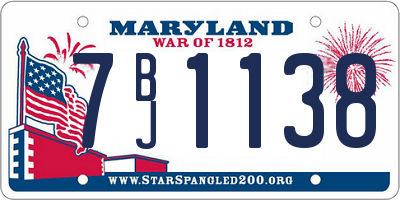 MD license plate 7BJ1138