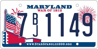 MD license plate 7BJ1149