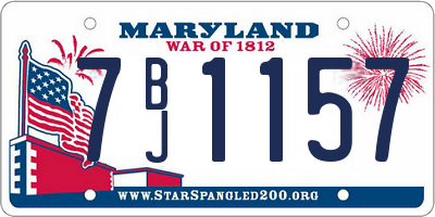 MD license plate 7BJ1157