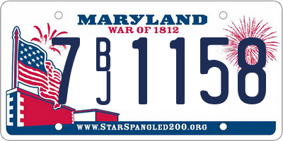 MD license plate 7BJ1158