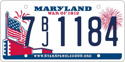 MD license plate 7BJ1184