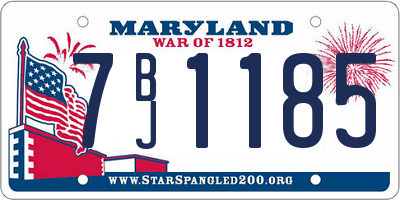MD license plate 7BJ1185