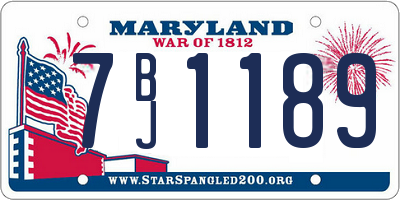 MD license plate 7BJ1189