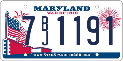 MD license plate 7BJ1191