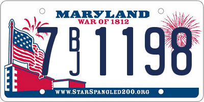 MD license plate 7BJ1198