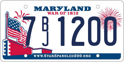 MD license plate 7BJ1200