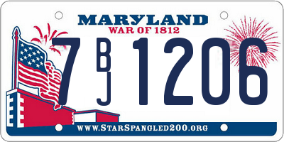 MD license plate 7BJ1206