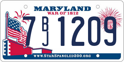 MD license plate 7BJ1209