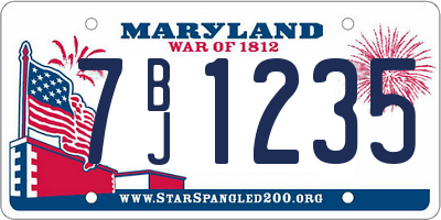 MD license plate 7BJ1235