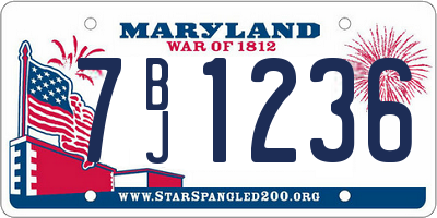 MD license plate 7BJ1236