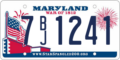 MD license plate 7BJ1241