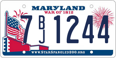 MD license plate 7BJ1244