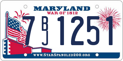 MD license plate 7BJ1251