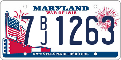 MD license plate 7BJ1263