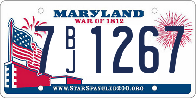 MD license plate 7BJ1267