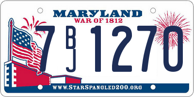 MD license plate 7BJ1270