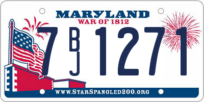 MD license plate 7BJ1271