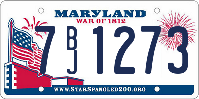 MD license plate 7BJ1273