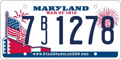 MD license plate 7BJ1278