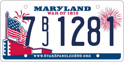 MD license plate 7BJ1281