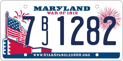 MD license plate 7BJ1282