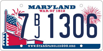 MD license plate 7BJ1306