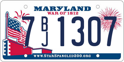 MD license plate 7BJ1307