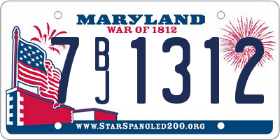 MD license plate 7BJ1312