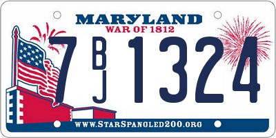 MD license plate 7BJ1324
