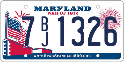 MD license plate 7BJ1326