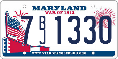 MD license plate 7BJ1330