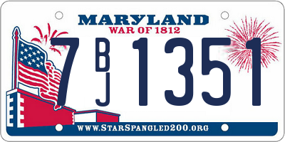 MD license plate 7BJ1351