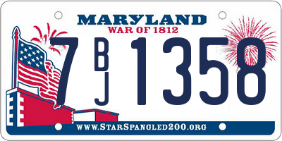 MD license plate 7BJ1358