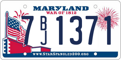 MD license plate 7BJ1371