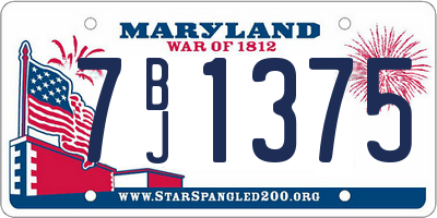 MD license plate 7BJ1375