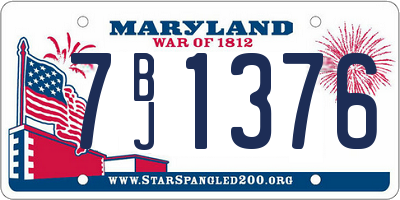 MD license plate 7BJ1376