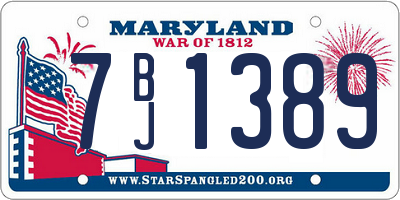 MD license plate 7BJ1389